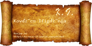 Kovács Ifigénia névjegykártya